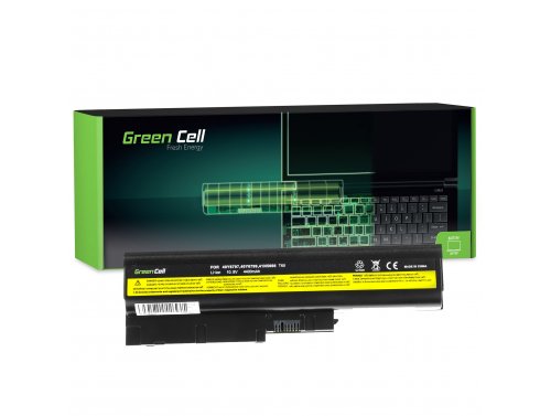 Batterij voor Lenovo IBM ThinkPad T60p Laptop 4400 mAh 10.8V / 11.1V Li-Ion- Green Cell