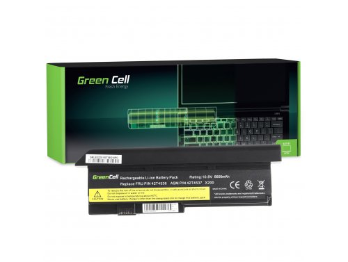Green Cell Batterij 42T4536 42T4649 42T4650 43R9253 43R9254 voor Lenovo ThinkPad X200 X200s X201 X201i X201s