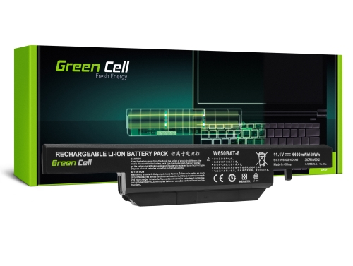 Green Cell ® Laptop Akku W650BAT-6 voor Clevo W650 W650SC W650SF W650SH W650SJ W650SR W670 W670SJQ W670SZQ1