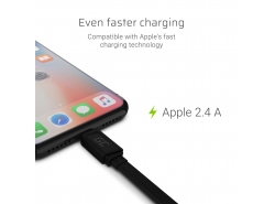 Kabel GCmatte Lightning Flach 25 cm mit Apple 2.4A Schnellladungsunterstützung
