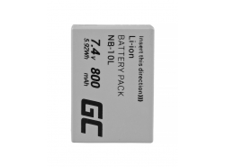 Green Cell ® Akku NB-10L für Canon PowerShot G15, G16, G1X, G3X, SX40 HS, SX40HS, SX50 HS, SX60 HS 7.4V 800mAh