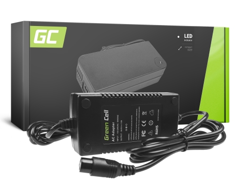 Green Cell ® Oplader voor elektrische fietsen, stekker: 3-pins, 54.6V, 1.8A