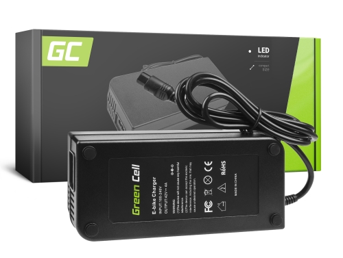 Green Cell ® Oplader voor elektrische fietsen, stekker: 3-pins, 42V, 4A