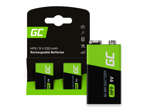 Green Cell Batterij 2x 9V HF9 Ni-MH 250mAh