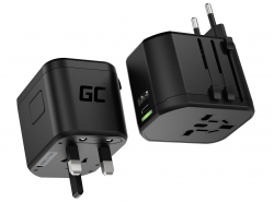 Green Cell GC TripCharge PRO universele adapter met USB-A UC en USB-C PD 18W-poorten