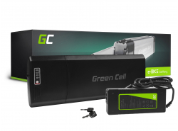 Green Cell Fietsaccu 36V 10.4Ah 374Wh Rear Rack Ebike 5 Pin voor Mifa, Zündapp, Ecobike, Lovelec met Lader