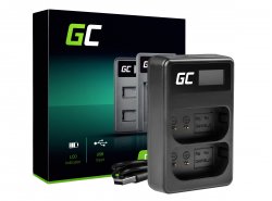 Green Cell ® dubbele oplader LI-50C voor Olympus LI-50B, SZ-15 SZ-16 Tough 6000 8000 TG-810 TG-820 TG-830 TG-850 VR-370 XZ-1