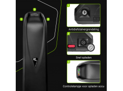 Green Cell® E-Bike Akku 48V 13Ah Li-Ion Down Tube Batterie mit Ladegerät
