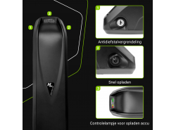 Green Cell® E-Bike Akku 36V 10.4Ah Li-Ion Down Tube Batterie mit Ladegerät