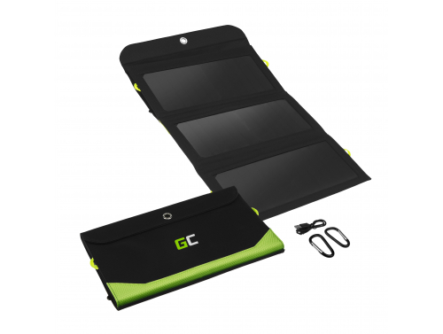 Zonnelader Green Cell GC SolarCharge 21W - Zonnepaneel met 10000 mAh Powerbank Functie USB-C Power Delivery 18W USB-A QC