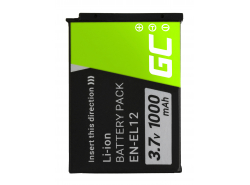 Bateria Green Cell ® EN-EL12 do Nikon Coolpix AW100 AW110 AW120 S9500 S9300 S9200 S9100 S8200 S8100 S6300 3.7V 1000mAh