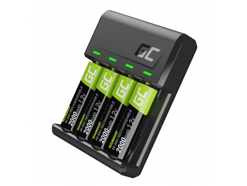 Set Green Cell GC VitalCharger oplader voor batterijen en 4x AA Ni-MH 2000mAh