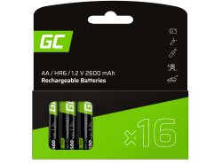 Green Cell Voorgeladen Ni-MH-batterijen Batterijen 16x AA HR6 2600mAh