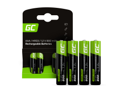 4x AAA Voorgeladen oplaadbare batterijen batterij HR03 800mAh Green Cell