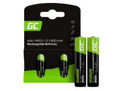 2x AAA Voorgeladen oplaadbare batterijen batterij HR03 800mAh Green Cell