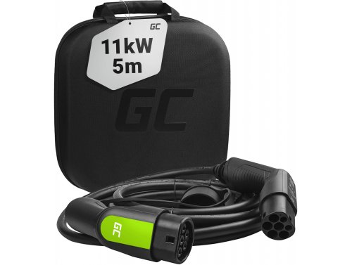 Green Cell Laadkabel Type 2 11kW 16A 5m 3-Fases voor Tesla Model S/3/X/Y, i3, i4, iX, ID.3, ID.4, EV6, E-Tron, IONIQ 5, EQC, ZOE