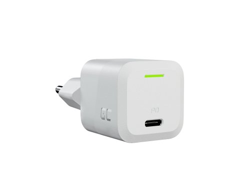 Green Cell Witte Lichtnetlader 33W GaN GC PowerGan voor Laptop, MacBook, Iphone, Tablet, Nintendo Switch - 1x USB-C PD