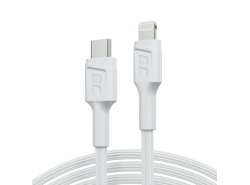 Kabel Witte Lightning – USB-C 1m MFi Green Cell Power Stream met snelladen Power Delivery voor Apple iPhone