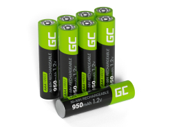 8x Oplaadbare batterijen AAA R3 950mAh Ni-MH accu's Green Cell
