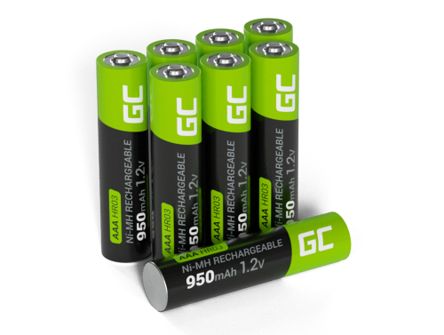8x Oplaadbare batterijen AAA R3 950mAh Ni-MH accu's Green Cell