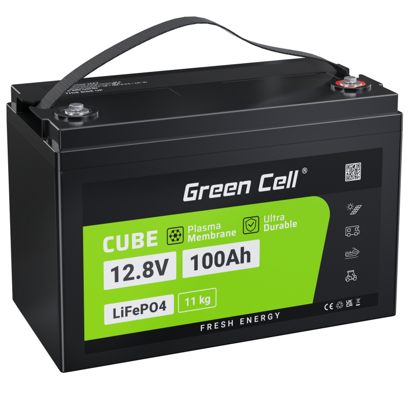 LiFePO4 accu 100Ah 12.8V 1280Wh ijzer fosfaat batterij