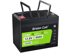 Green Cell® LiFePO4 accu 60Ah 12.8V 768Wh lithium-ijzerfosfaat batterij voor PV-systeem, Kampeerwagen, Boote
