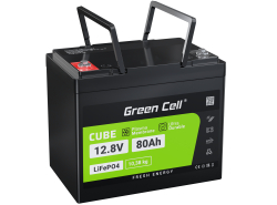 Green Cell® LiFePO4 accu 80Ah 12.8V 1024Wh lithium-ijzerfosfaat batterij voor PV-systeem, Kampeerwagen, Boote