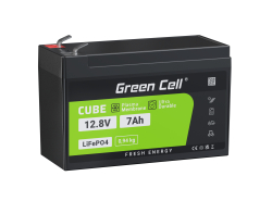 Green Cell® LiFePO4 accu 7Ah 12.8V 89.6Wh lithium-ijzerfosfaat batterij voor PV-systeem, Kampeerwagen, Boote