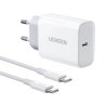 Oplader UGREEN 30W met USB-C Kabel, Snel Opladen, Compatibel met Samsung, Xiaomi, iPad en MacBook, Lichtgewicht en Compact