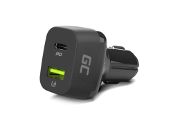 Green Cell Autolader 48W Power Delivery met Quick Charge 3.0 - USB-C, USB-A