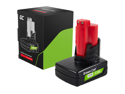 Green Cell Li-Ion (12V 6Ah) Accu voor Milwaukee M12 12 V Vervangende batterij voor B6 4932451395