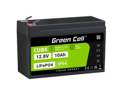 Green Cell CUBE LiFePO4 Accu 10Ah 12.8V 128Wh lithium-ijzerfosfaat batterij voor Noodstroomvoorziening en noodverlichting