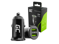 Green Cell PowerRide Nano36 36W 6A 2x USB-A autolader met snelladen Ultra Charge, geschikt voor 12V en 24V sigarettenaansteker