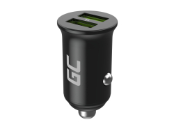 Green Cell Autolader USB PowerRide Nano36, 2x USB-A, 36W met snelladen Ultra Charge + LED Kabel Lightning 120cm
