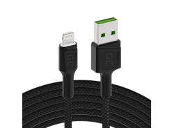 Green Cell Autolader USB PowerRide Nano36, 2x USB-A, 36W met snelladen Ultra Charge + LED Kabel Lightning 120cm