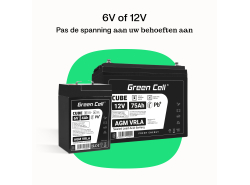 Green Cell CUBE AGM IP54 6V 4.5Ah VRLA batterij Accu voedingsaccu speelgoed voor kinderen Alarmsystemen