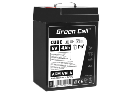 Green Cell CUBE AGM IP54 6V 4Ah VRLA batterij Accu voedingsaccu speelgoed voor kinderen Alarmsystemen