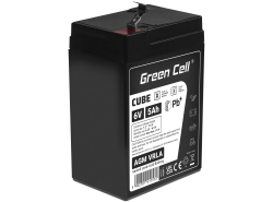 Green Cell CUBE AGM IP54 6V 5Ah VRLA batterij Accu voedingsaccu speelgoed voor kinderen Alarmsystemen