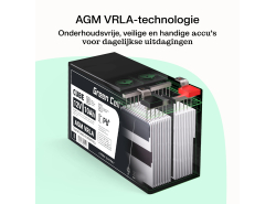 Green Cell CUBE AGM IP54 12V 40Ah VRLA batterij Accu voedingsaccu maaier scooter boot vissersboot tuinhuis