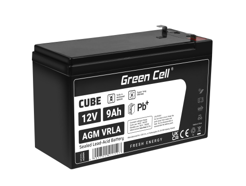 Green Cell® AGM 12V 9Ah VRLA batterij Accu voedingsaccu UPS geluidsinstallaties energiereserve Back-UPS