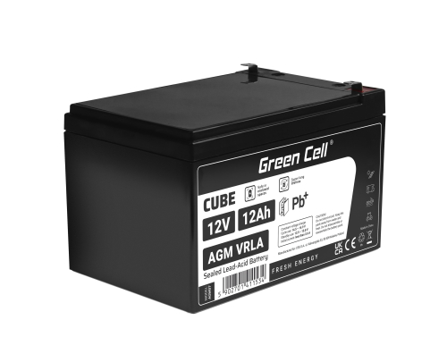 Green Cell® AGM 12V 12Ah VRLA batterij Accu voedingsaccu speelgoed voor kinderen Alarmsystemen