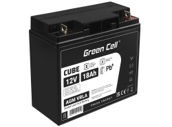 Green Cell® AGM 12V 18Ah VRLA batterij Accu voedingsaccu maaier scooter boot vissersboot tuinhuis