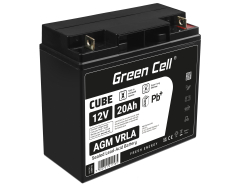 Green Cell® AGM 12V 20Ah VRLA batterij Accu voedingsaccu maaier scooter boot vissersboot tuinhuis