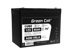 Green Cell® AGM accu 12V 80Ah VRLA onderhoudsvrije loodaccu voor jacht zeilboot zonnecamper stacaravans windenergie woonbussen