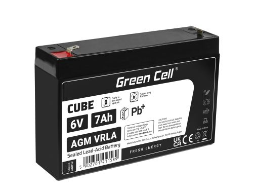 Green Cell® AGM 6V 7Ah VRLA batterij Accu voedingsaccu speelgoed voor kinderen Alarmsystemen