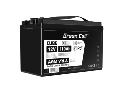 GreenCell® AGM 12V 110Ah VRLA batterij Accu voedingsaccu fotovoltaïne hernieuwbare energie caravans