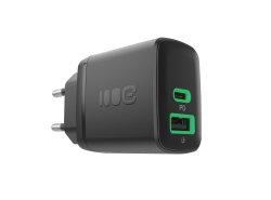 Greencell PowerSource Duo30 Ladegerät USB/USB-C Schwarz Power Adapter 30W Power Delivery