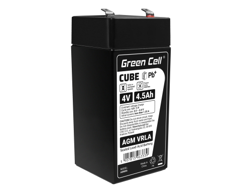 Green Cell® AGM 4V 4.5Ah VRLA batterij Accu voedingsaccu speelgoed voor kinderen Alarmsystemen