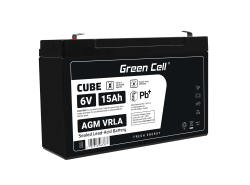 Green Cell ® Batterij AGM VRLA 6V 15Ah