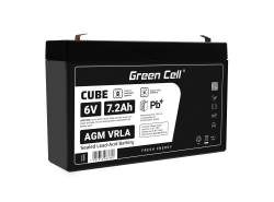 Green Cell® AGM 6V 7.2Ah VRLA batterij Accu voedingsaccu speelgoed voor kinderen Alarmsystemen